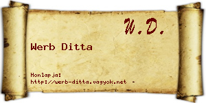 Werb Ditta névjegykártya